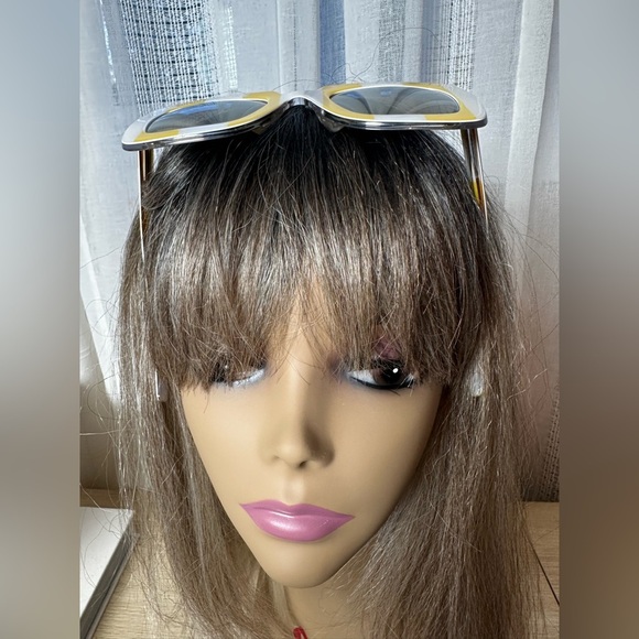 Dolce gabbana Yellow and White Striped Square Sunglasses - Picture 3 of 8